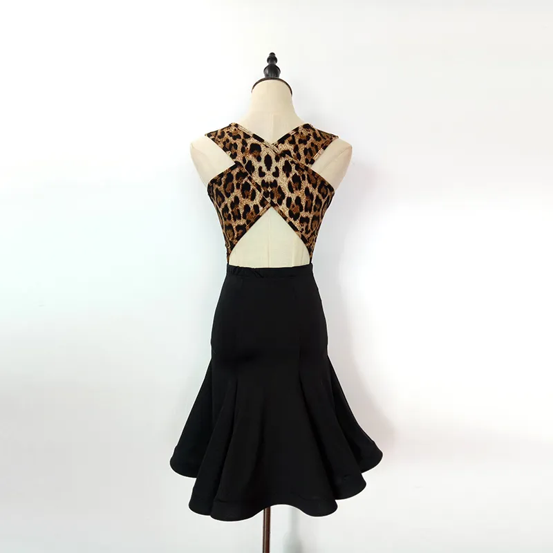 Bühnenkleidung 2021 Ankunft Latin Dance Kleid für Damen Grün Lila Leopard Kostüm Frauen Ballsaal Wettbewerbsfähige Samba Tango Kleider N297y
