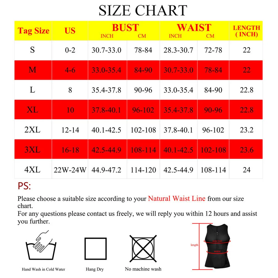 Bafully Sudore Dimagrante Donna Vita Trainer Gilet Neoprene Body Shaper Controllo Pancia Fitness Top Corsetto con Cerniera Regolare Cintura