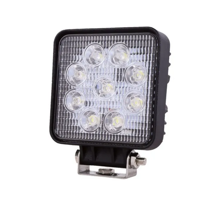 Pampsee 4INCH 27W 2000LM 2000K LED ضوء العمل بقعة الفيضانات بالقرب من مصباح العمل الصفراء لمبة القيادة الصفراء لجرارات الطرق الوعرة