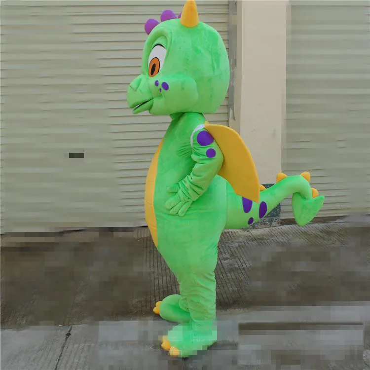 2018 Hot Sale Vuxen Storlek Tecknad Grön Dianosaur Mascot Kostym Halloween Julfödelsedag Dianosaur Carnival Dress Full Body Props Outfit