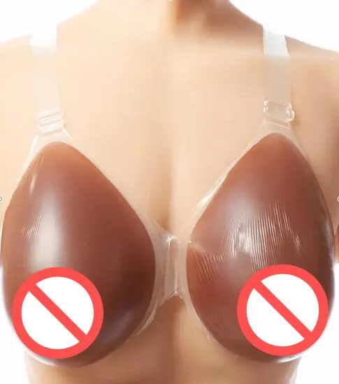 Cor Da Pele Africano Forma de Mama Correias Em Forma de Gota de lágrima Silicone Falso Mama crossdresser artificial Boobs prótese transsexual usuário