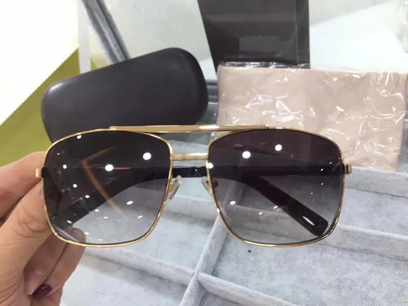Luxury Attitude Sunglasses For Men Fashion 0260 design UV Protection Lens Square Full Frame Gold Color Plated Frame Come With Package