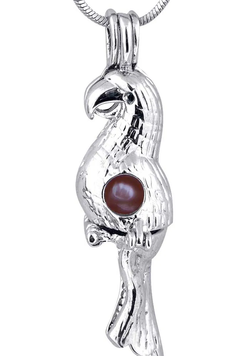 Güzel papağan Şekli Inci Kafes Kolye Oyster Lockets DIY Dilek Aşk Inci Kolye Gümüş Takı P71