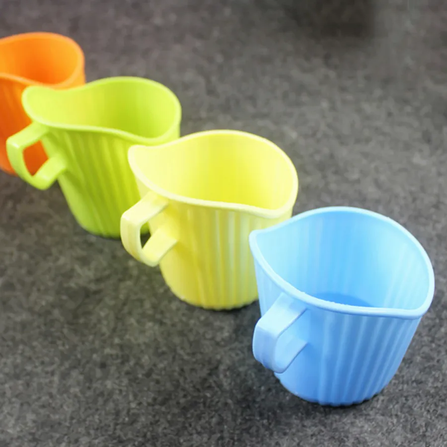 Set di 6 portabicchieri in polistirene di plastica di carta usa e getta con manico tazza, set di utensili caffè e tè, manico bicchieri