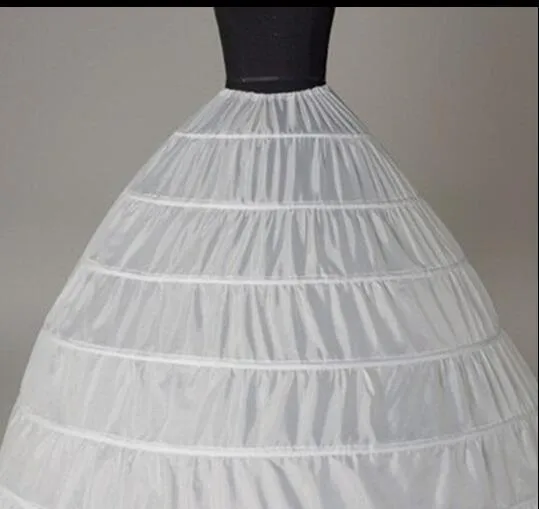 En stock robe de bal jupon blanc noir Crinoline sous-jupe robe de mariée Slip 6 cerceau jupe pour Quinceanera Dress5314285