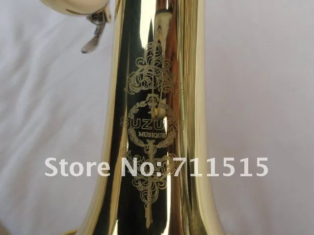 SUZUKI Drop B Instruments Surface Electrophoresis Gold Bb Trumpet Brand Musical Instrument With Metal Case 