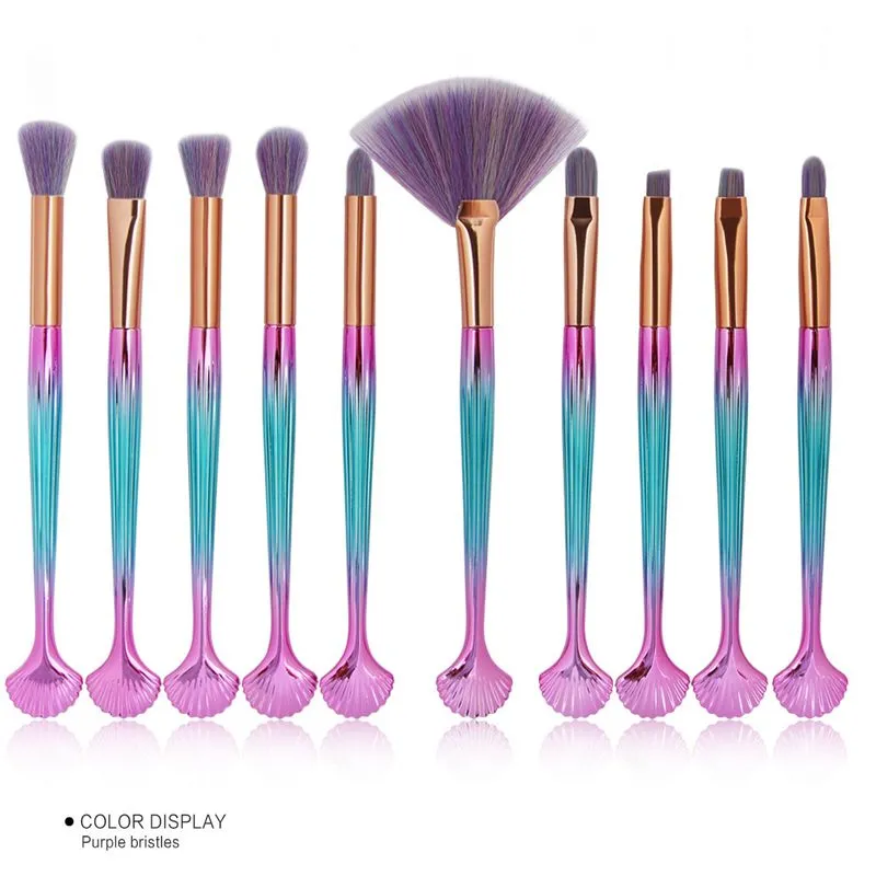 MAANGE 10 SZTUK Makijaż Pędzle Zestaw Miękkie Oczy Cień Brus Blush Proszek Kontealer Blending Cosmetic Make Up Brush Beauty Tool Zestaw