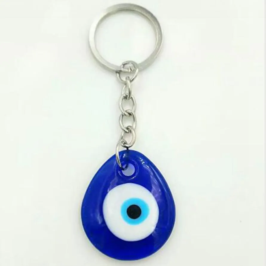 10 Stück Vintage Silber türkische Tropfen blaues Glas böser Blick Charm Schlüsselanhänger Geschenke passen Schlüsselanhänger Zubehör Schmuck A29190x