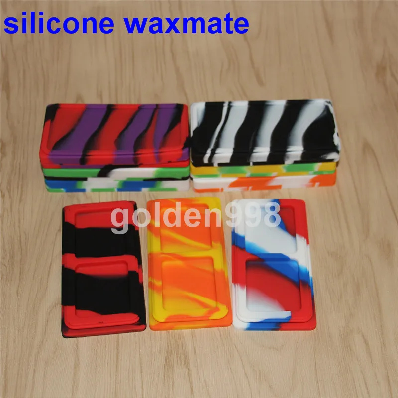 Silicone waxmate Frascos Não-stick Dab Recipiente Caso De Silicone Para O Vaporizador E Cigs Óleo Sólido FDA Food Grade Silicone Box Wax Recipiente