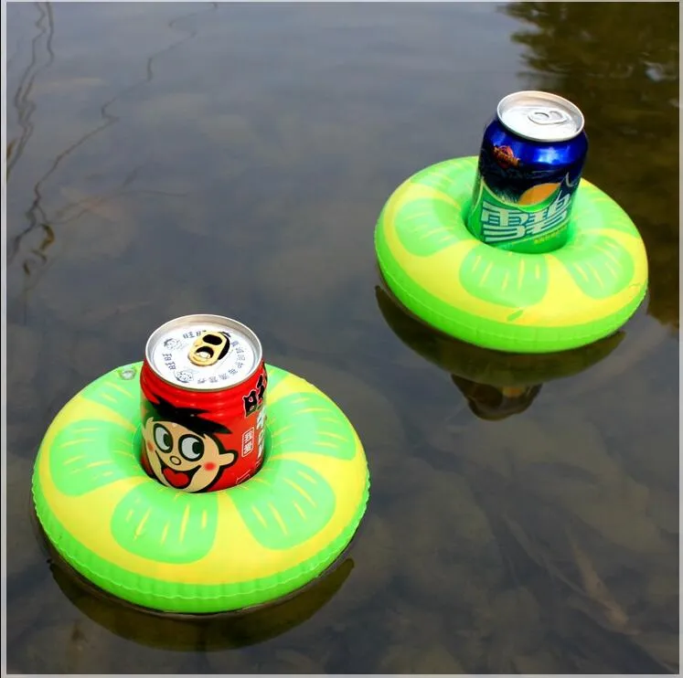 Kopphållare Uppblåsbara underlägg Lemon Drickhållare Flytande Bad Pool Cup Saucer Cans Bar Coaster Holder