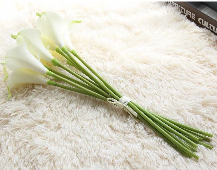 Sensação de simulação de alta qualidade pu mini calla lily flores artificiais Decoração para casa decoração de flores de casamento GA71