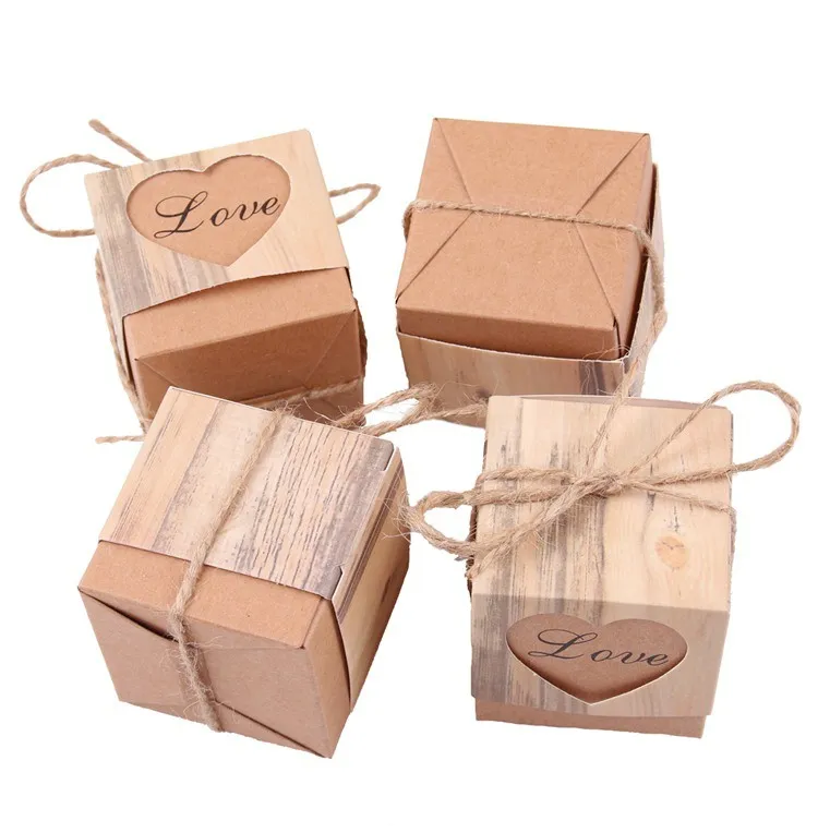 50 PCS BOÎTE À Cotillons Pour Les Cadeaux Fête Bonbons En Papier Kraft Boîtes EUR 17,98 - FR