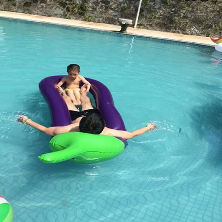 Inflatable Pool Float  Eggplant Raft Pool Lounger Lounge chair with Hand Inflator Pump for Adult Tube Raft Kid Swimming Ring Pool Raft