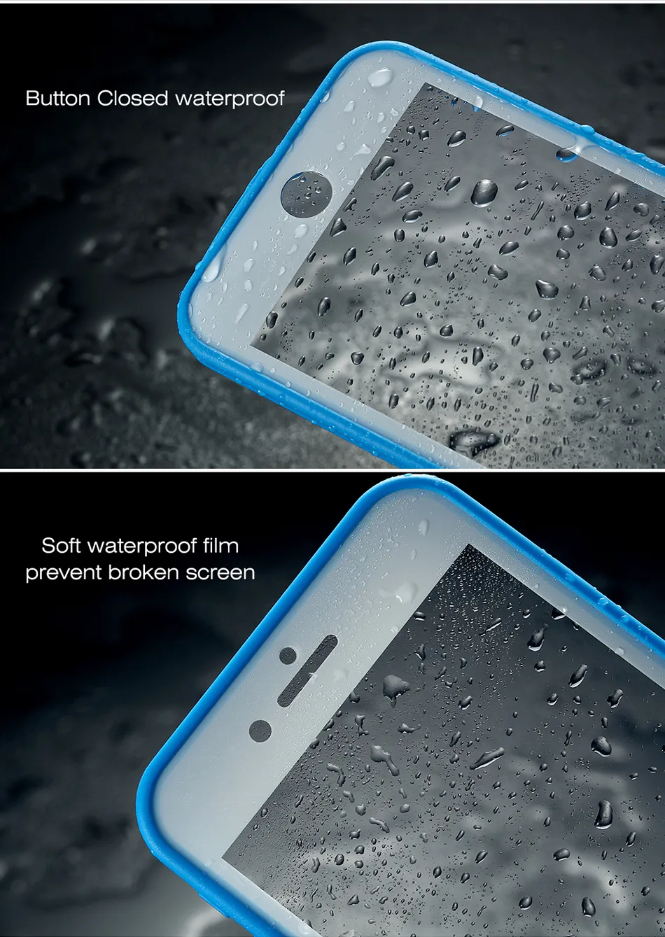 جراب iPhone 7 6 6s 8 حافظة مقاومة للماء وشاشة قابلة للمس لهاتف iPhone X 7 6s Plus غطاء حماية كامل نحيف للغاية 360