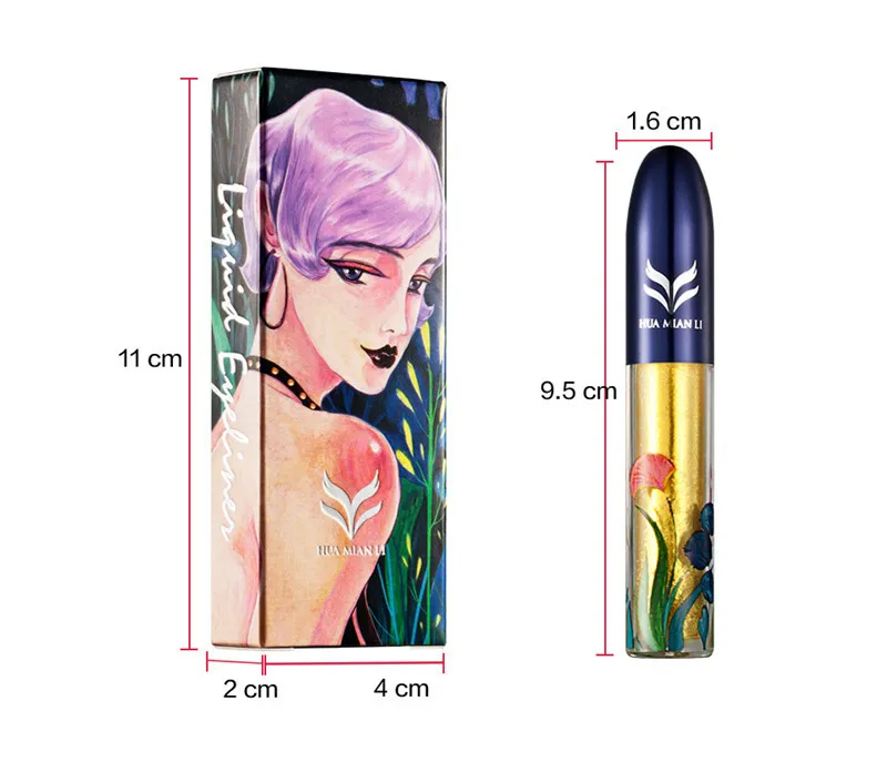 Hot makeup brand HUAMIANLI Liquid Eyeliner Glitter with Pearl Luster Shimmer Eyeliner DHL shipping