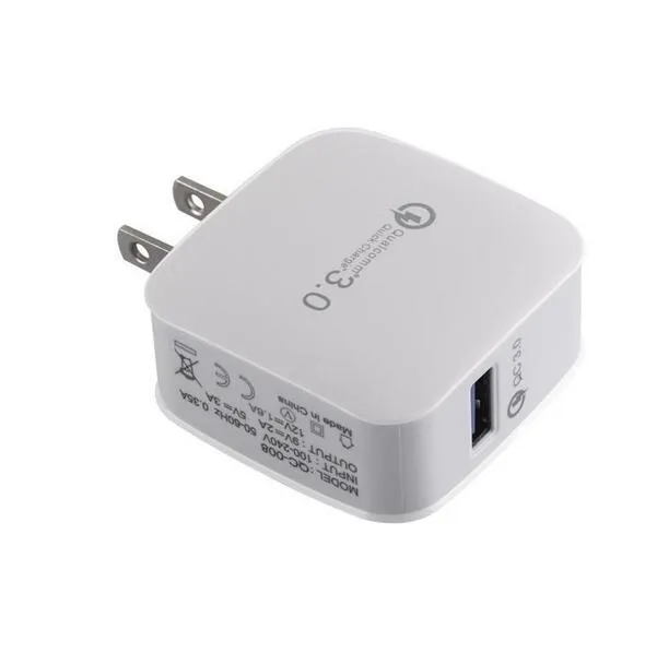 Qualcommクイックチャージ3.0 US Travel Wall Charger Power Adapter QC 3.0 Fast充電プラグPlose 5 6 7 Plus S7 S7 SPC用