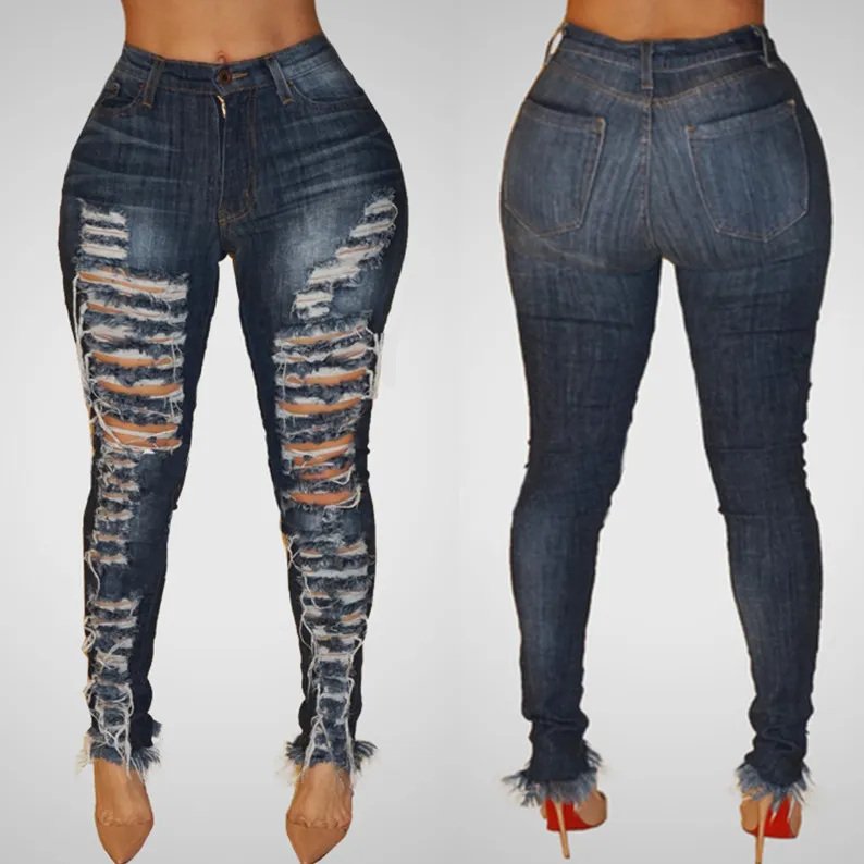 Jeans slim troué femme pas cher hotsell
