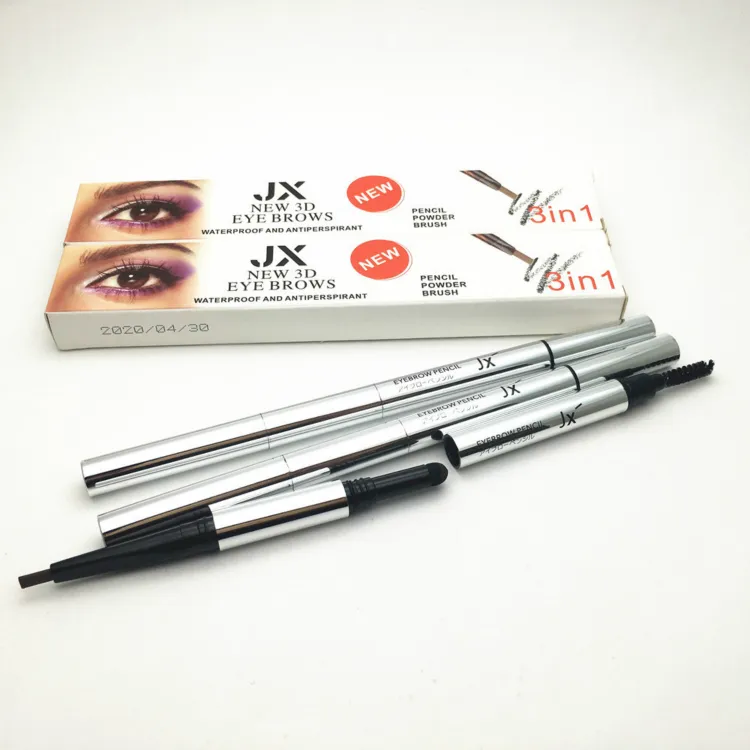 3D Eye Brows 3 in 1 Automatic Eyebrow Powder & Eyebrow Spoolie Brush & Automatic Eyebrow Pencil Professional Makeup Eyebrows Eye Brow Pen