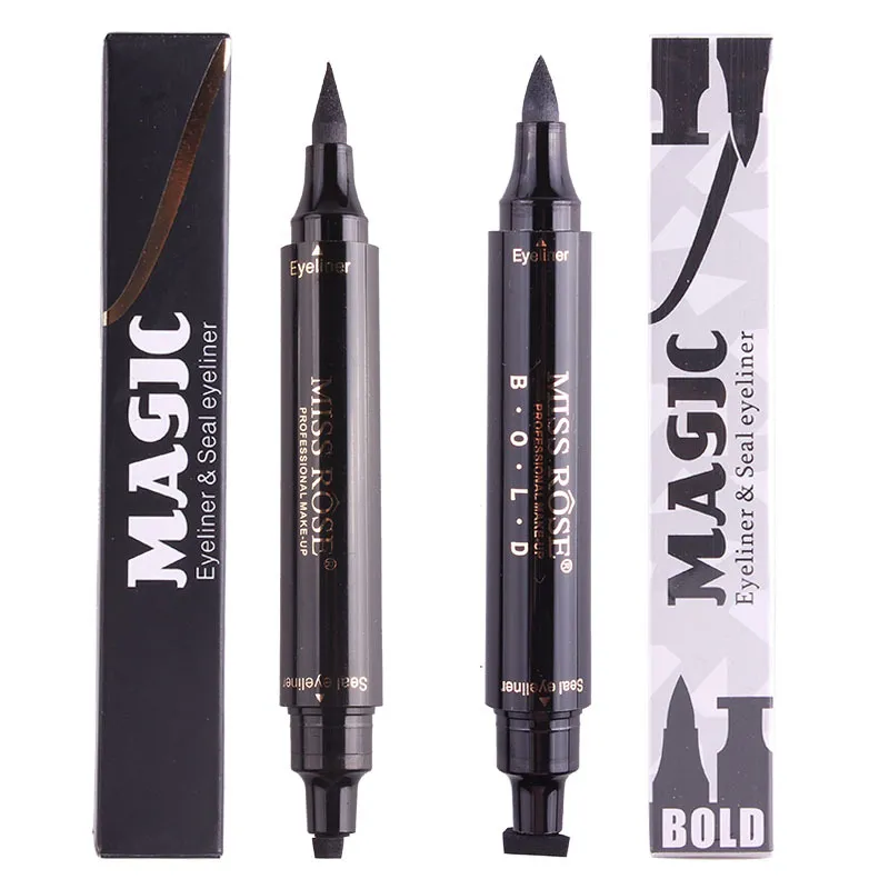 2018 mais novo Miss Rose Stamp Eyeliner Seal Lápis Profissional Ferramenta de Maquiagem para os Olhos Duas Cabeças Duas Cabeças Caneta Delineador