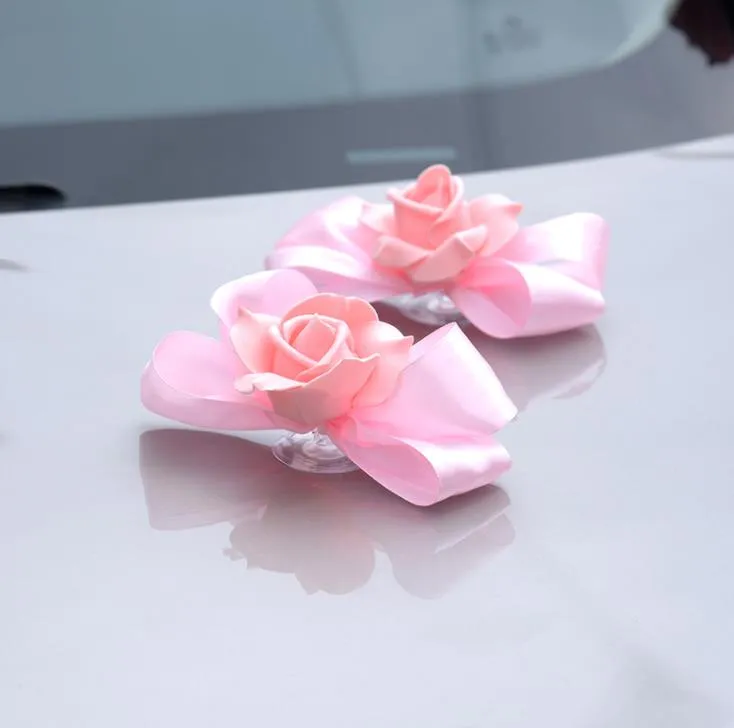 Bröllopssimulering Rose Head Wedding Car Decoration Set Front Flower Arrangement Bröllopsartiklar