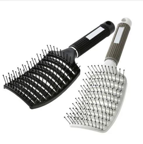 Professionella kamar Nylon Tangle Hårborste Rund Detangle Hårborste Frisör Kam Våt Curly Detangle Hairbrush