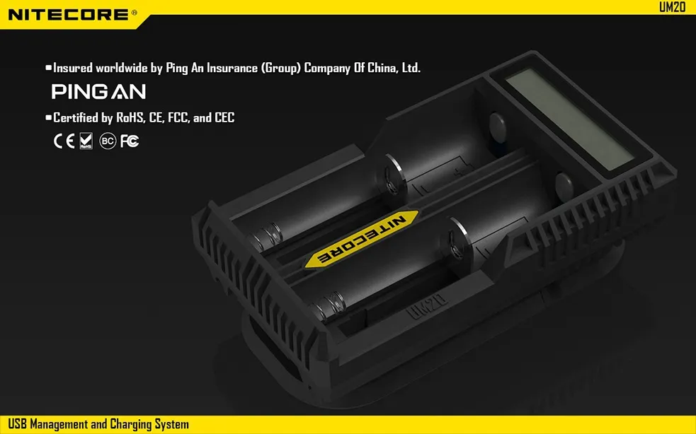 Original Nitecore UM20 Smart Batterie Ladegerät LCD Display Batterie Ladegerät Universal Nitecore Ladegerät mit usb kabel 18650 20 teile/los