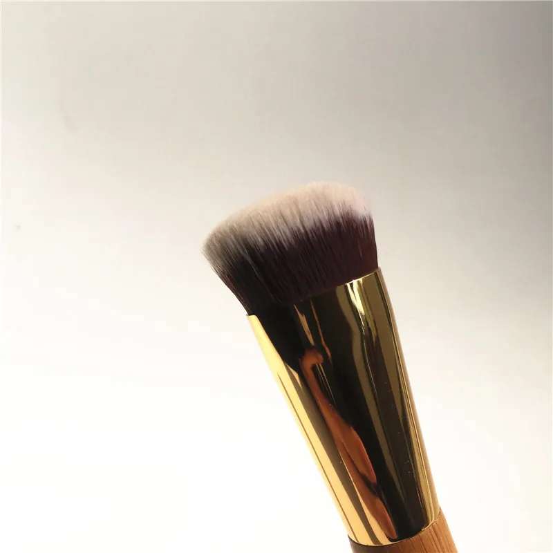 Seria TT The slenderizer bambusowy pędzel do konturowania - Wielofunkcyjny dwustronny pędzel do podkładu - Beauty Makeup Brushes Blender