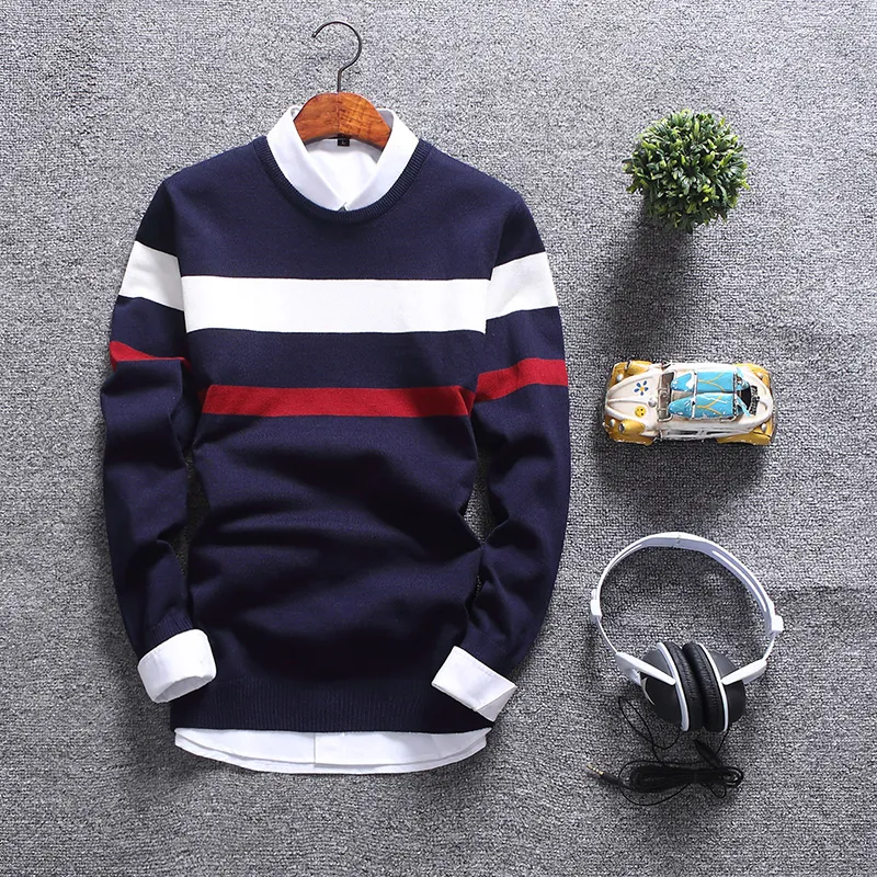 New Fashion Autunno Maglione Uomo Girocollo Morbido Pullover Uomo Slim Fit Maglioni Uomo Casual Maglione Natale Maschile MY1803