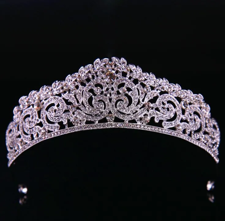 Silver Crown Crown Crown Bride Bröllop Tillbehör Tillbehör