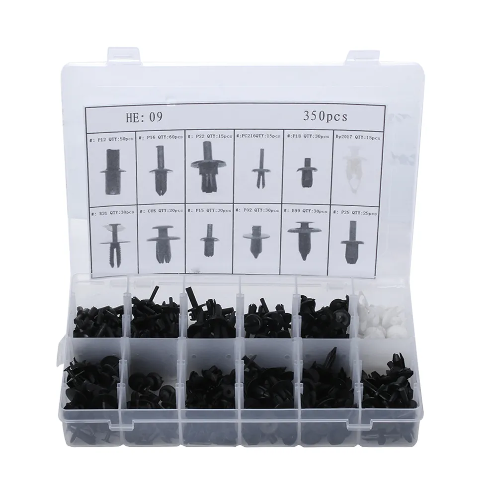 A ABSOPRO Auto Porta Pannello Fero Clip Rivetto Fissaggio Plastica Grigio (Set Di 20 - 3