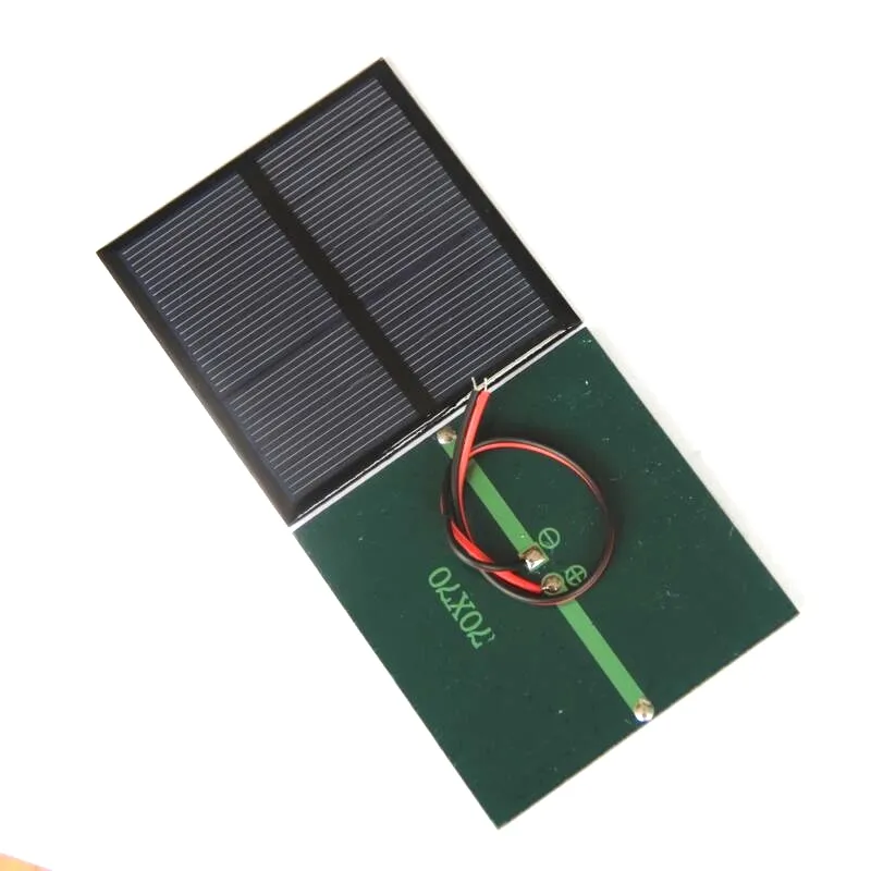 BUHESHUI 0.7W 1.5Vミニソーラーパネル多結晶太陽電池DIYソーラー玩具パネル70 * 70mm +ケーブル/ワイヤースタディ10ピース送料無料