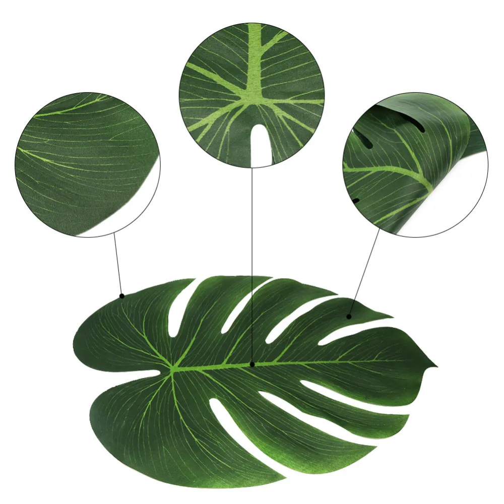 Large Artificial Tropical Palm Leaves, 13.8 By 11.4inch, Hawaiian Luau  Party Jungle Beach Theme Decorations For Table Decoration Acces From  Cat11cat, $19.91