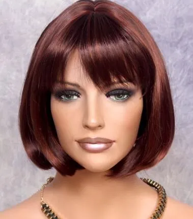 Bob Classy Sophisticate Straight Auburn Mix Short w. Bangs Full WIG WADE 33/130