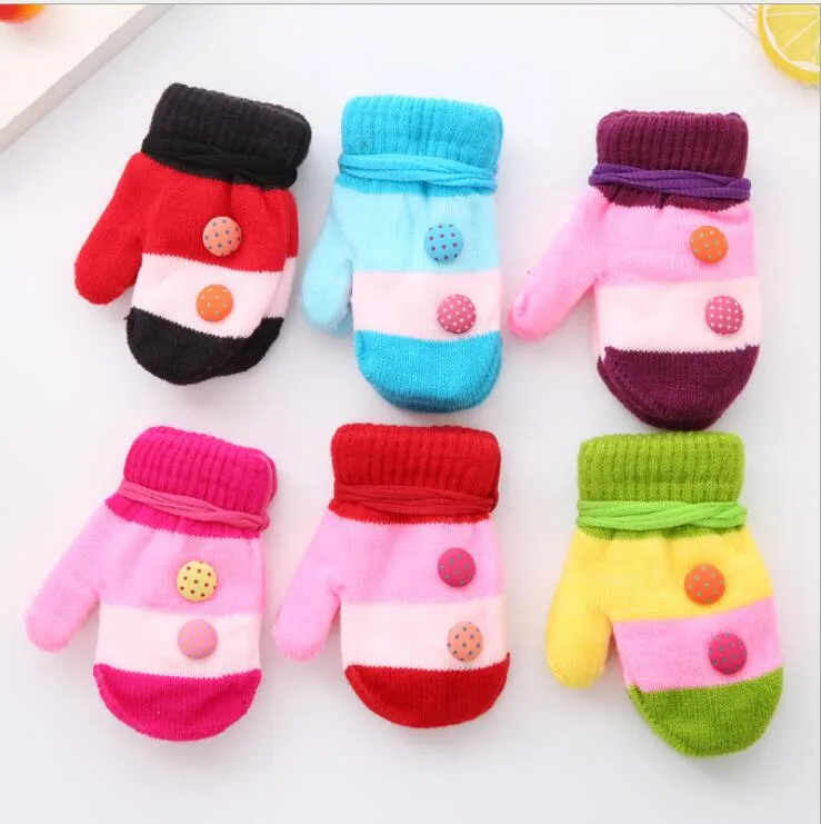 Winter Cartoon Baby Handschuhe verdicken Kinder stricken Fäustlinge stricken warme Handschuh Kinder Jungen Mädchen Fäustlinge Unisex Handschuhe