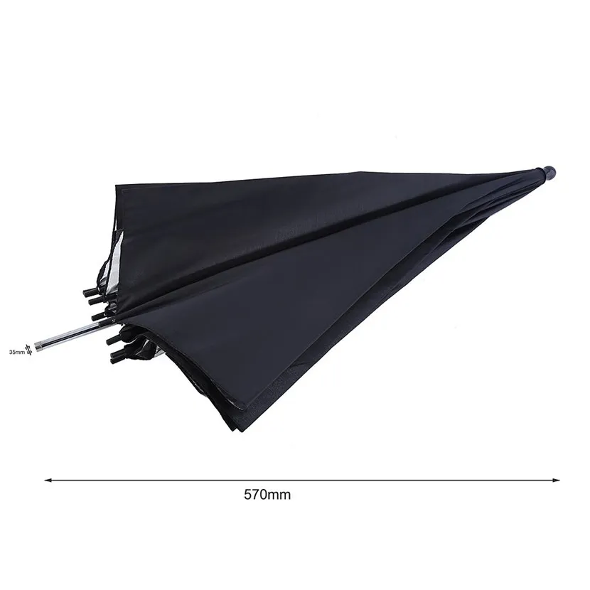 Portable 83cm 33 pouces Studio Video Flash Light Parapluie grainé Réflecteur réfléchissant Black Sliver Photo Parapluies couleur: argent 