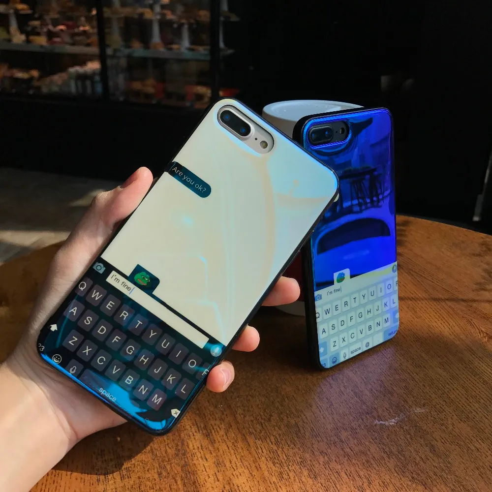 Luxo bule ray light teclado espelho casos para iphone x 6 6 s plus case silicone macio tpu tampa do telefone para iphone 7 8 plus