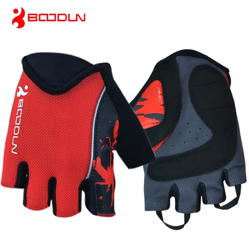 Riding Sports Handschoenen voor Heren Heren Comfortabele Halve Vingerhandschoenen Rode of Mountainbike Ademend Demping Mitten voor fietsen / wandelen