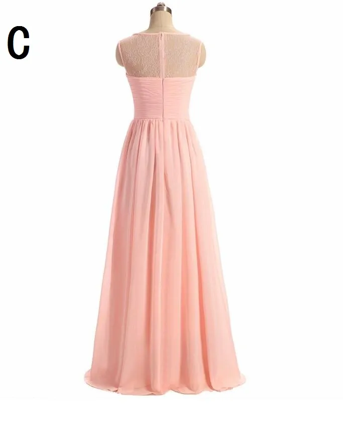 3 Mixed Styles Vintage Chiffon Long Bridesmaid Dresses Halter Ruffles Floor Length Ruffles Maid of Honor Gowns Zipper Back Under 100