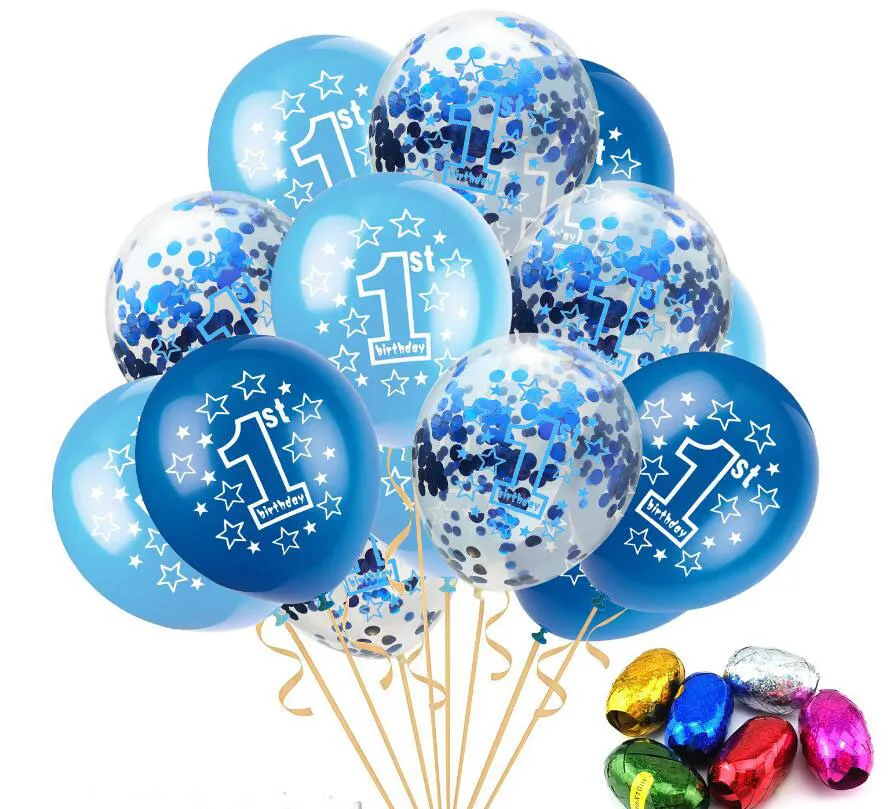 Baby Shower Garçon Fille Ballons En Latex Ensemble De Confettis 1er Fête  Danniversaire Décoration Enfants Joyeux Anniversaire Ballon 1 An GA565 Du  25,17 €