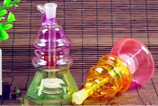 Double verre coloré filtre de forme spéciale bouteille d'eau verre Bong tuyau d'eau Bongs tuyaux accessoires pour fumer bols