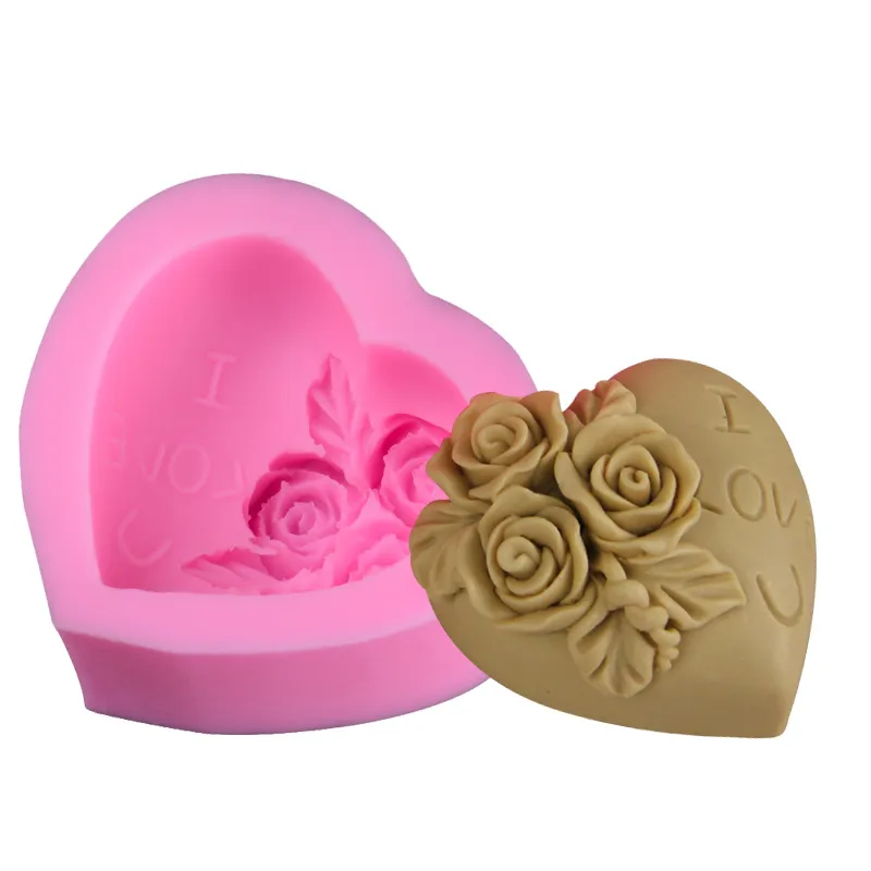 3D Heart Flower Mold for Cake Silicone Mould Cake Decoration tools Fondant Flowers Wedding Cakes Mould 122629