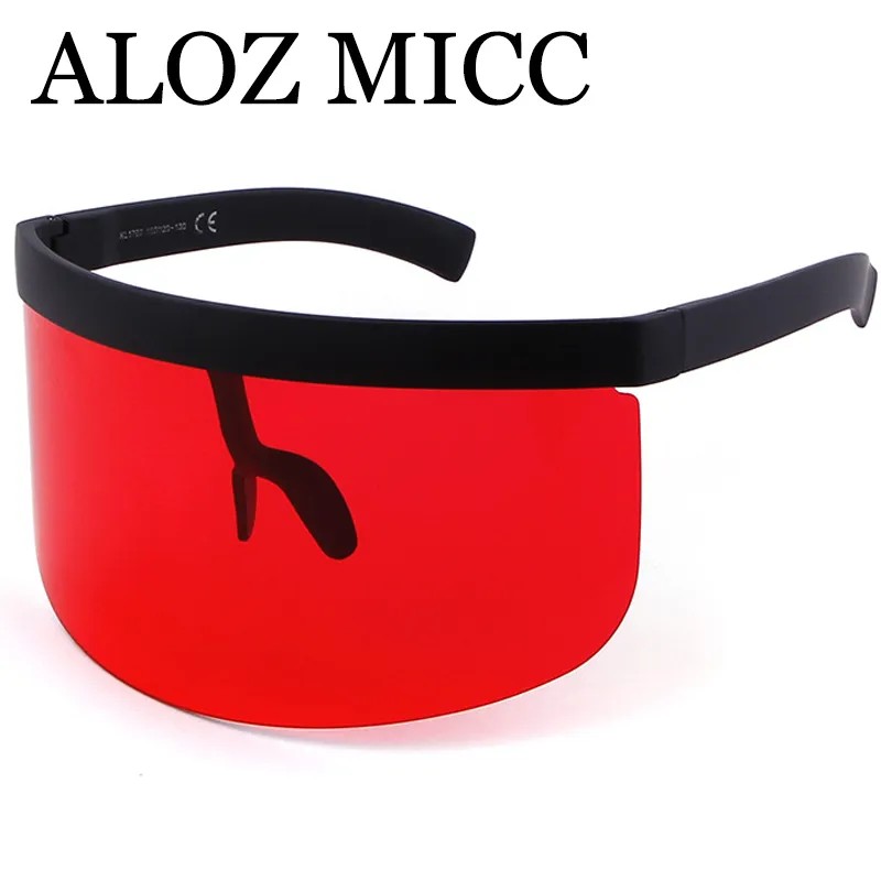 ALOZ MICC diseñador gafas de sol mujer protector de gran tamaño visera gafas de sol mujeres retro gafas a prueba de viento hombres hield visera Flat Top gafas A471