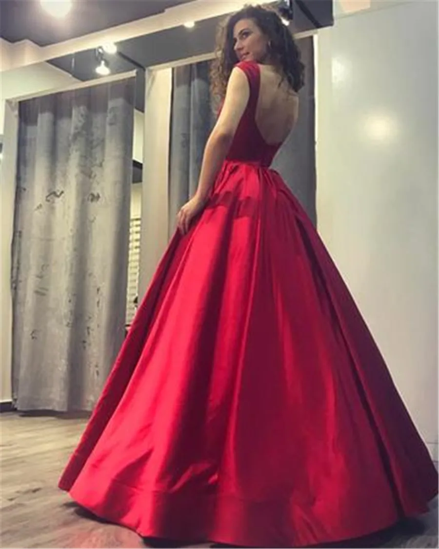 Elegant Open Back Prom Dress: Long Satin A-Line Gown - Red & Royal Blue,  Shop Now! from Dhgate Prom Dresses - price 199.0