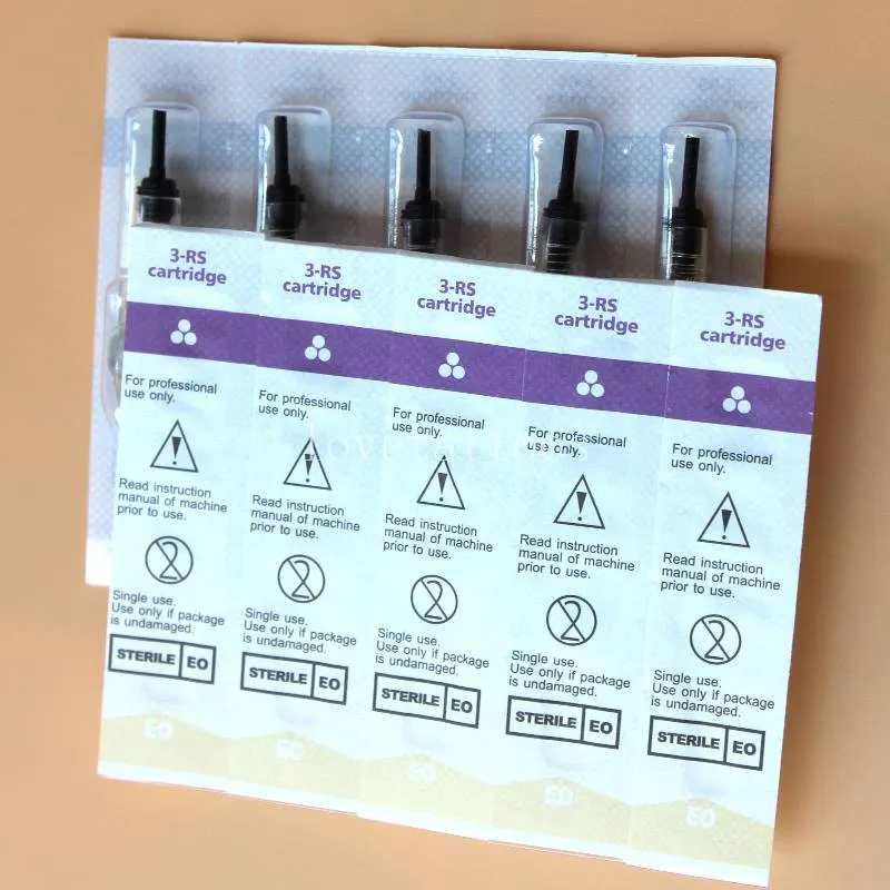 Kartuş 50 ADET 3RS Tek Kullanımlık Steril Dövme Kalıcı Makyaj Kalem Makinesi İğneler İpuçları Kaş dudak Microblading için malzemeleri