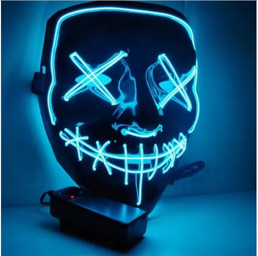 Halloween LED Lichtgevende Masker Horror Grimas Bloody El Wire Halloween Carnaval Party Club Bar DJ Gloeiende Volledige Gezichtsmaskers