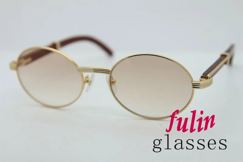 Lunettes De Soleil Vintage Sans Monture - Design Mixte Bois Et Doré - Neuf Avec étiquettes