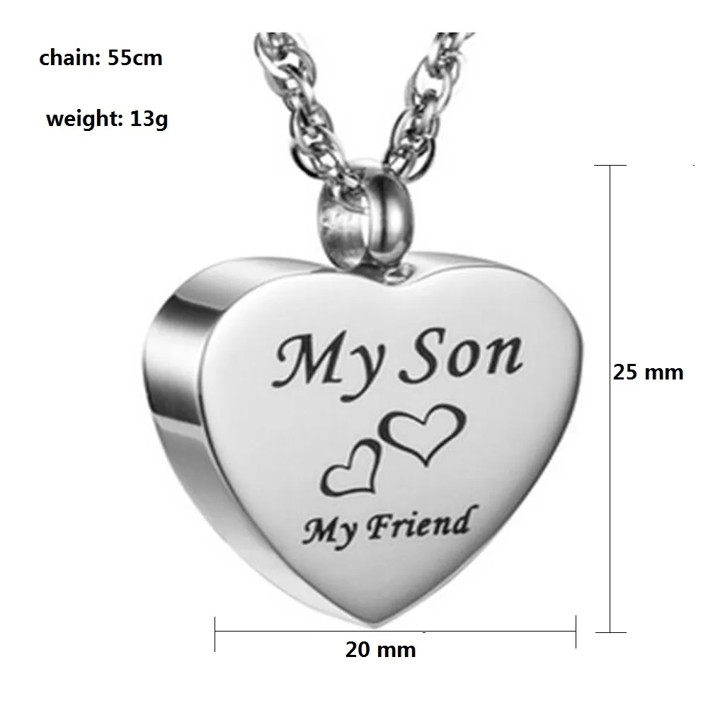 Custom-made metal plane heart-shaped funeral cremation cremation urn necklace pendant fashion jewelry