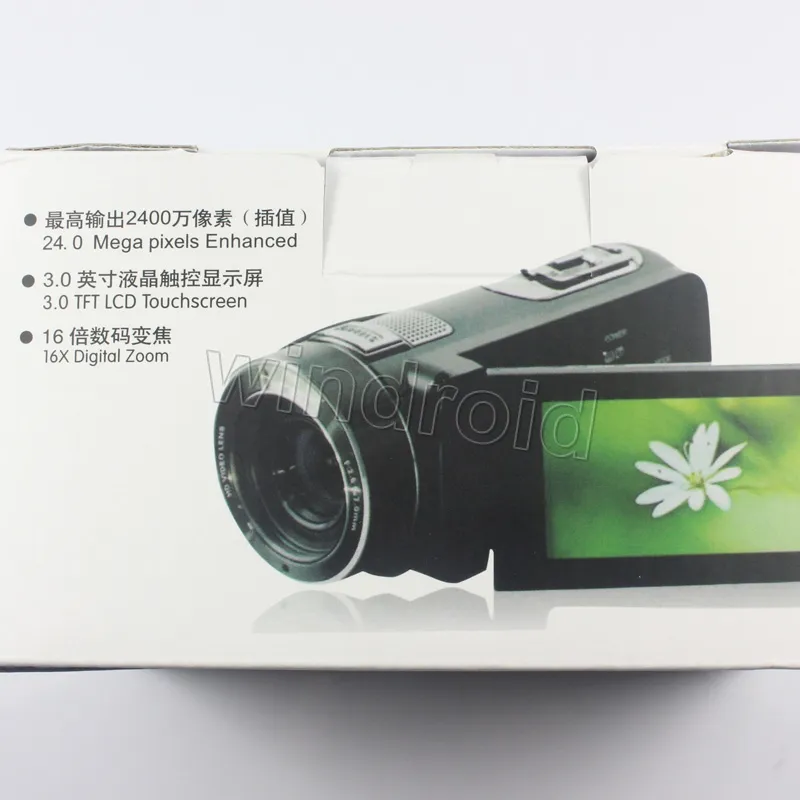 3 인치 터치 스크린 FHD 1080P 16X 디지털 줌 24MP 디지털 비디오 카메라 캠코더 DV 270도 회전 카메라 원격 제어