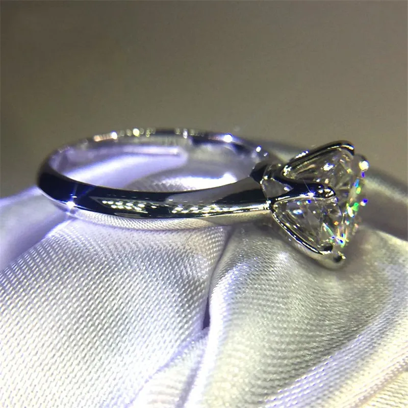 2018 Solitaire Ring 100% Soild 925 Sterling Zilveren Sieraden 1.5ct Sona Diamond CZ Engagement Wedding Band Ringen voor Dames