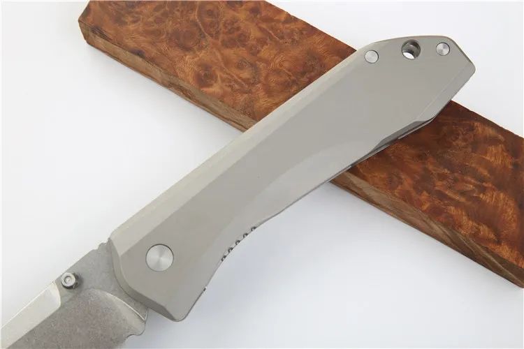 High End 761 Pocket Folding Knife S35VN Stone Wash Blade TC4 Titanium Alloy Handle Ball Bearking Knives